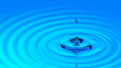 Water drops with ripples