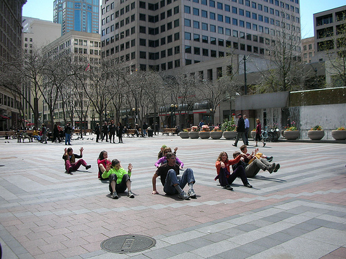 IMAGE A flocking dance piece called "Seeds of Compassion" performed in Seattle. IMAGE