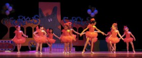 Young ballerinas performing in a dance recital