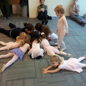 Preschool dancers head to head with their teacher