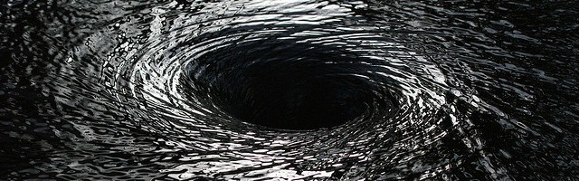 black and white photo of a whirlpool