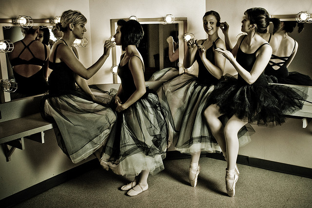 Ballet dancers in dressing room