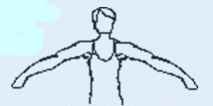A sketch of a dancer with arms in second position