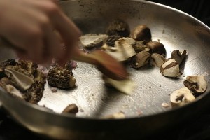 IMAGE Mushrooms sautÃ©ed in a pan IMAGE