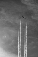 IMAGE Airplanes in formation rise upward like an arrow IMAGE