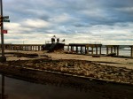 A tattered flag at Rockaway Beach after Superstorm Sandy