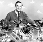 Fred Rogers with the Neighborhood Seen on his show.