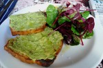 Avocado on toast with salad greens on the side. [photo by Ewan Munro]