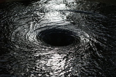 black and white photo of a whirlpool