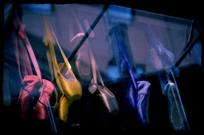 Ballet Pointe Shoes in a Shop Window, NYC