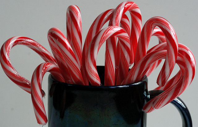 Candy canes in a coffee mug