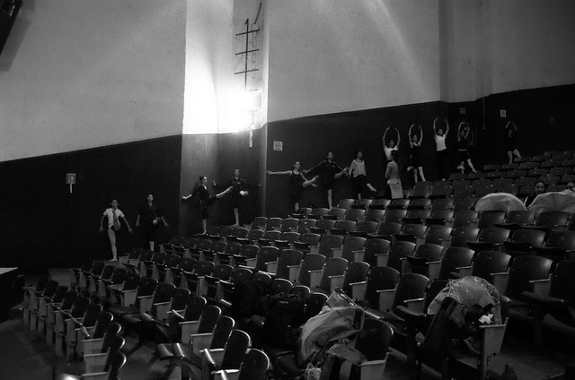 Dancers in theater house