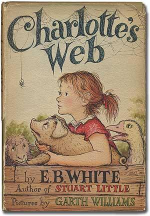 This is the front cover art for the book Charlotte's Web written by E. B. White. The book cover art copyright is believed to belong to the publisher, HarperCollins, or the cover artist.