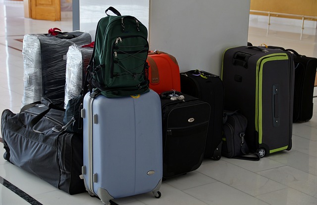 Pile of suitcases ready for travel