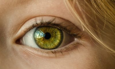 The green eye of a woman